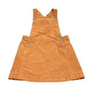 Cynthia Rowley Girls Corduroy Overall Jumper Dress Orange Size 6 Holiday Rustic